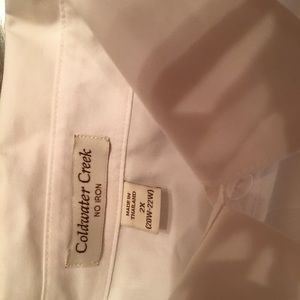 Cold Water Creek white embroidered shirt. No iron.